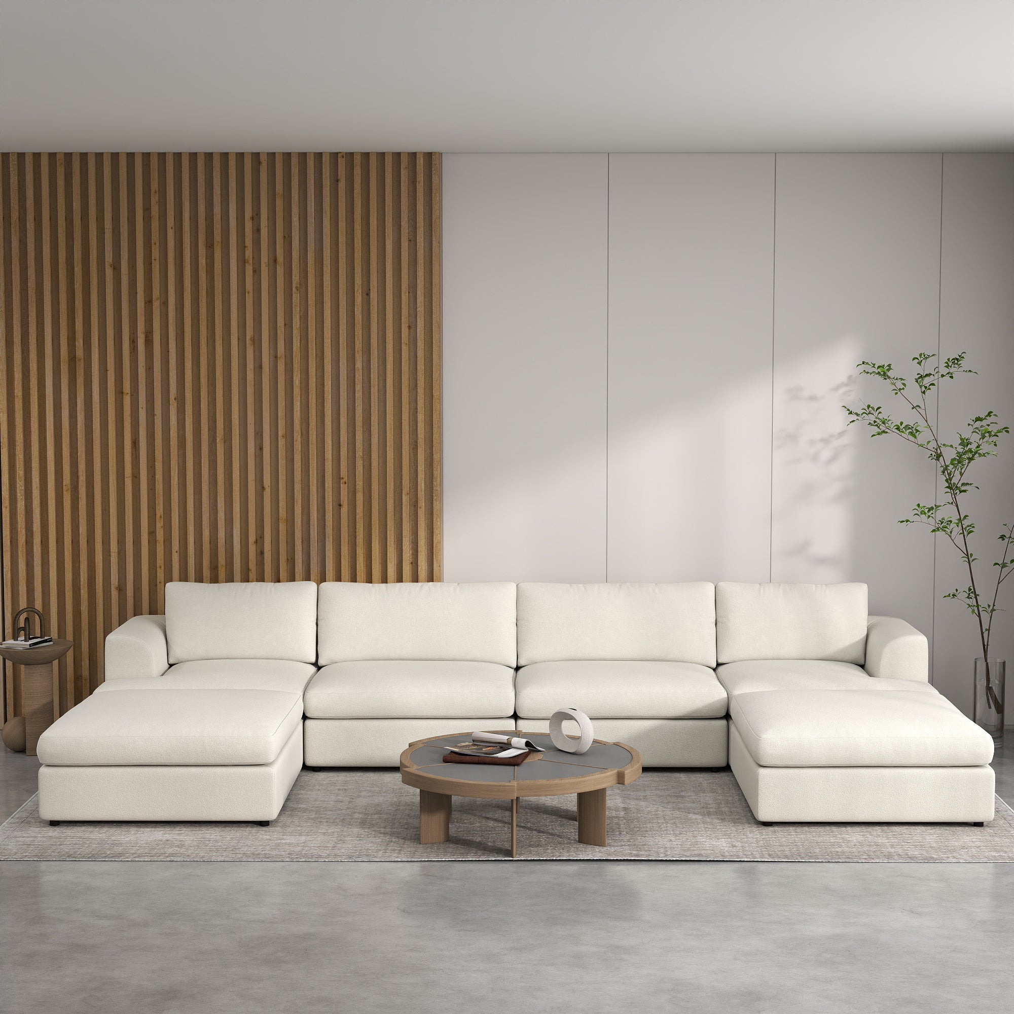 Modern Bouclé Modular Sectional Sofa, Deep Seat Oversized Cloud Couch for Living Room, SF145