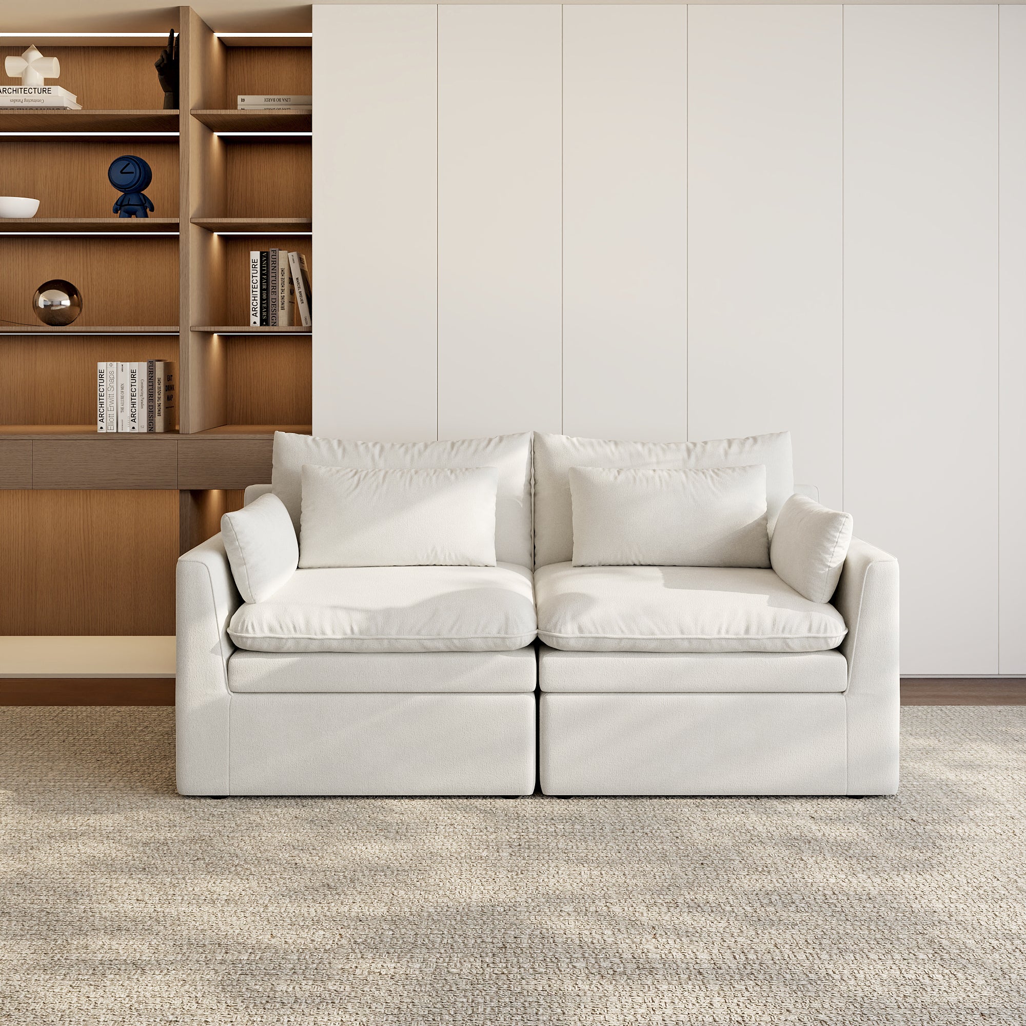 Modular Sectional Sofa, Cloud Couch, Deep Seat Sectional Couch for Living Room