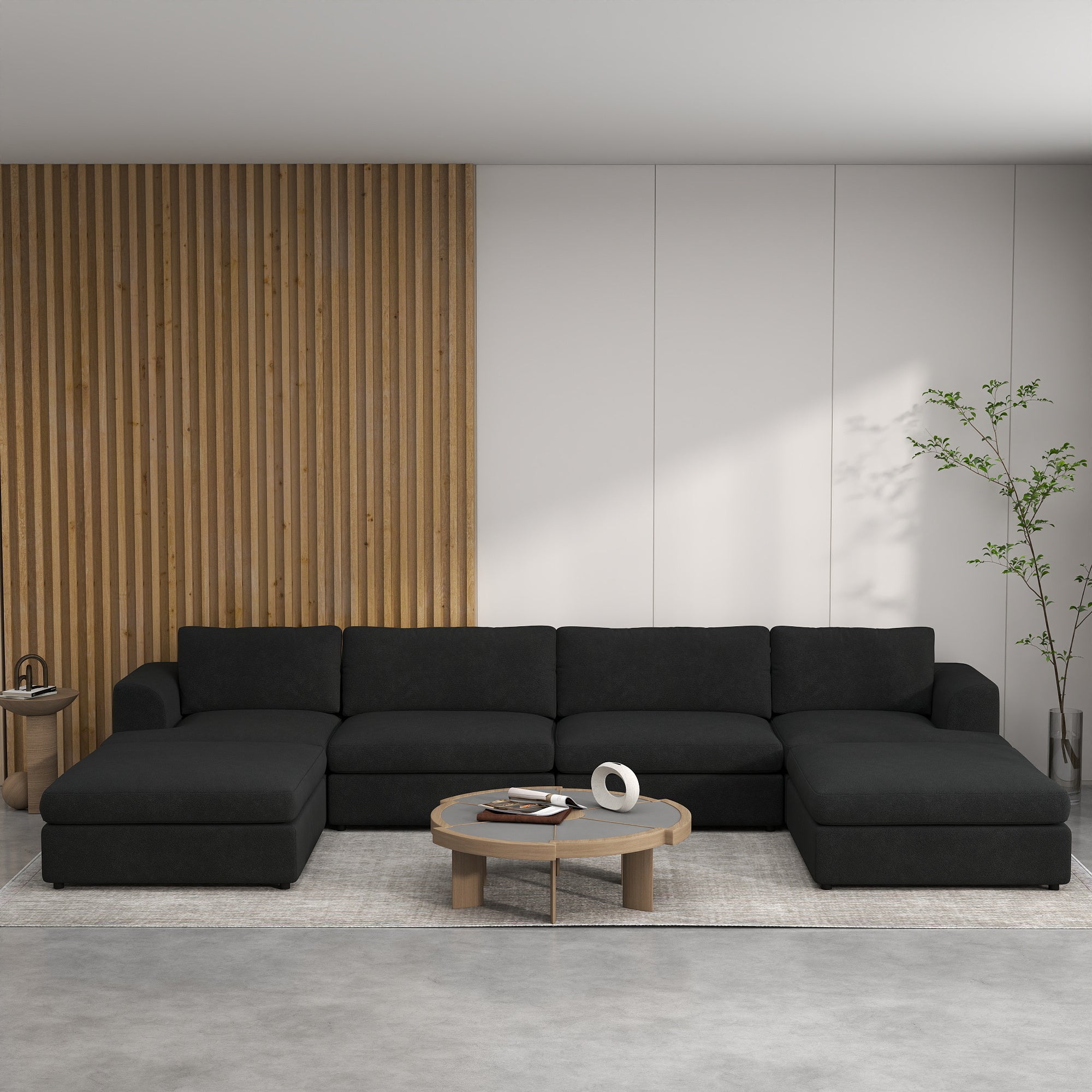Modern Bouclé Modular Sectional Sofa, Deep Seat Oversized Cloud Couch for Living Room, SF145