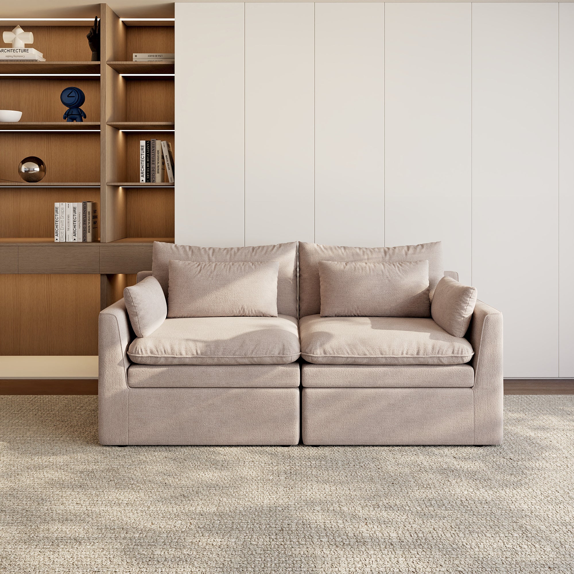 Modular Sectional Sofa, Cloud Couch, Deep Seat Sectional Couch for Living Room