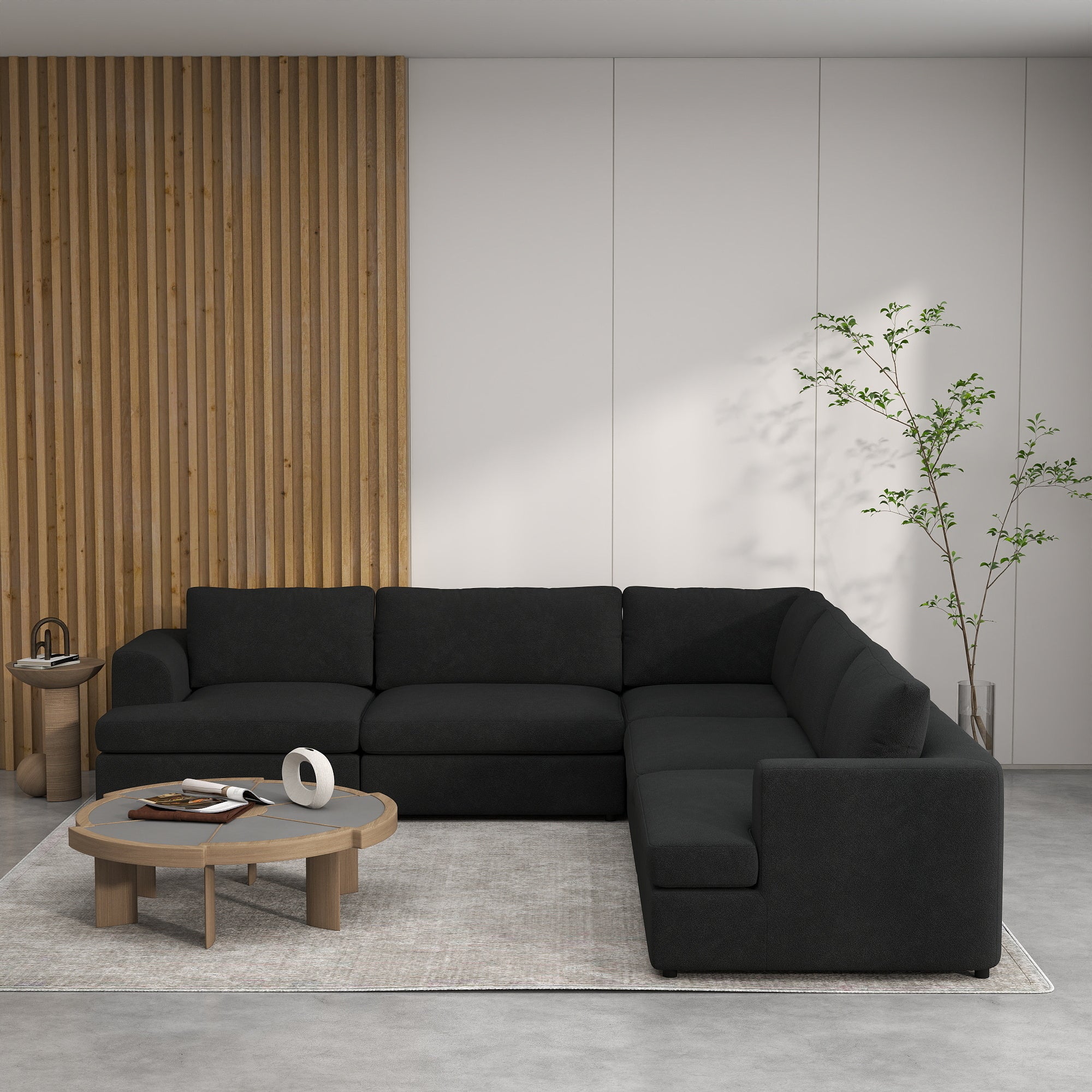 Modern Bouclé Modular Sectional Sofa, Deep Seat Oversized Cloud Couch for Living Room, SF145