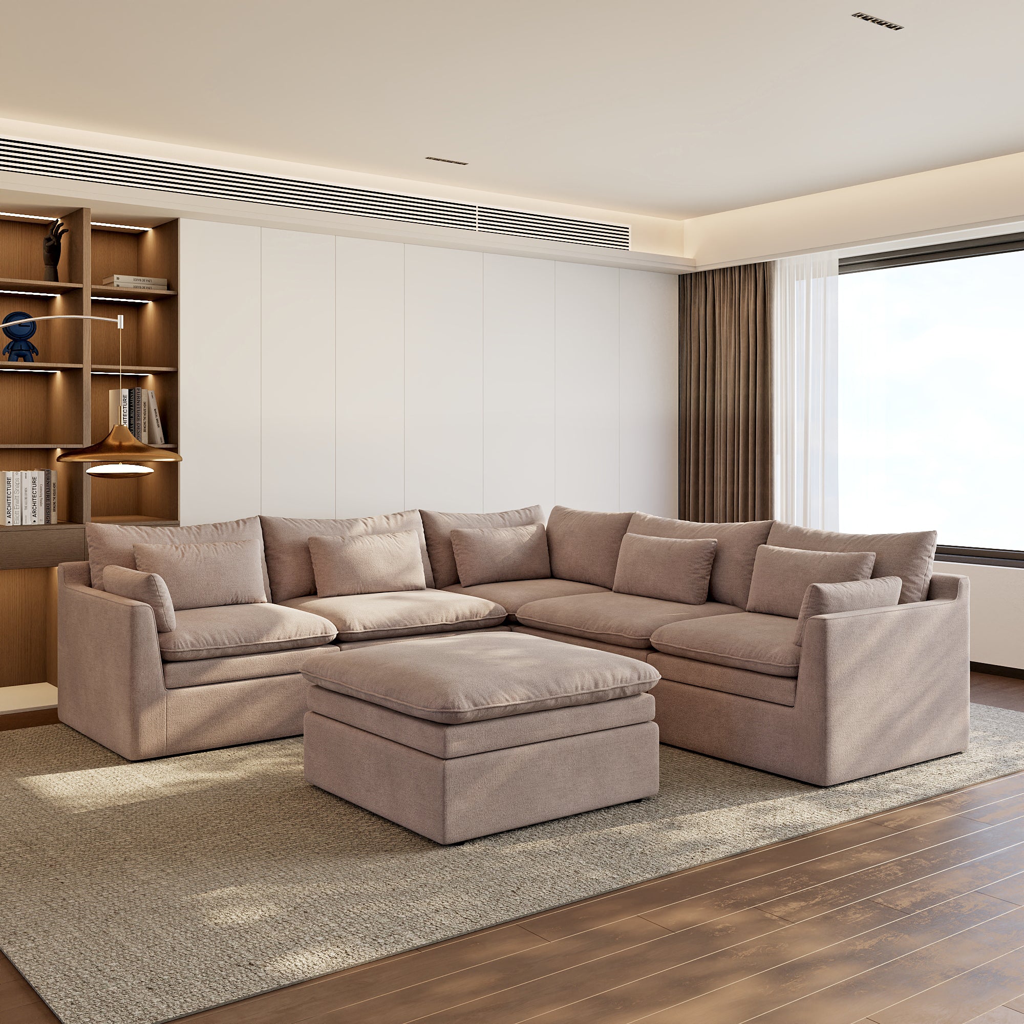 Modular Sectional Sofa, Cloud Couch, Deep Seat Sectional Couch for Living Room