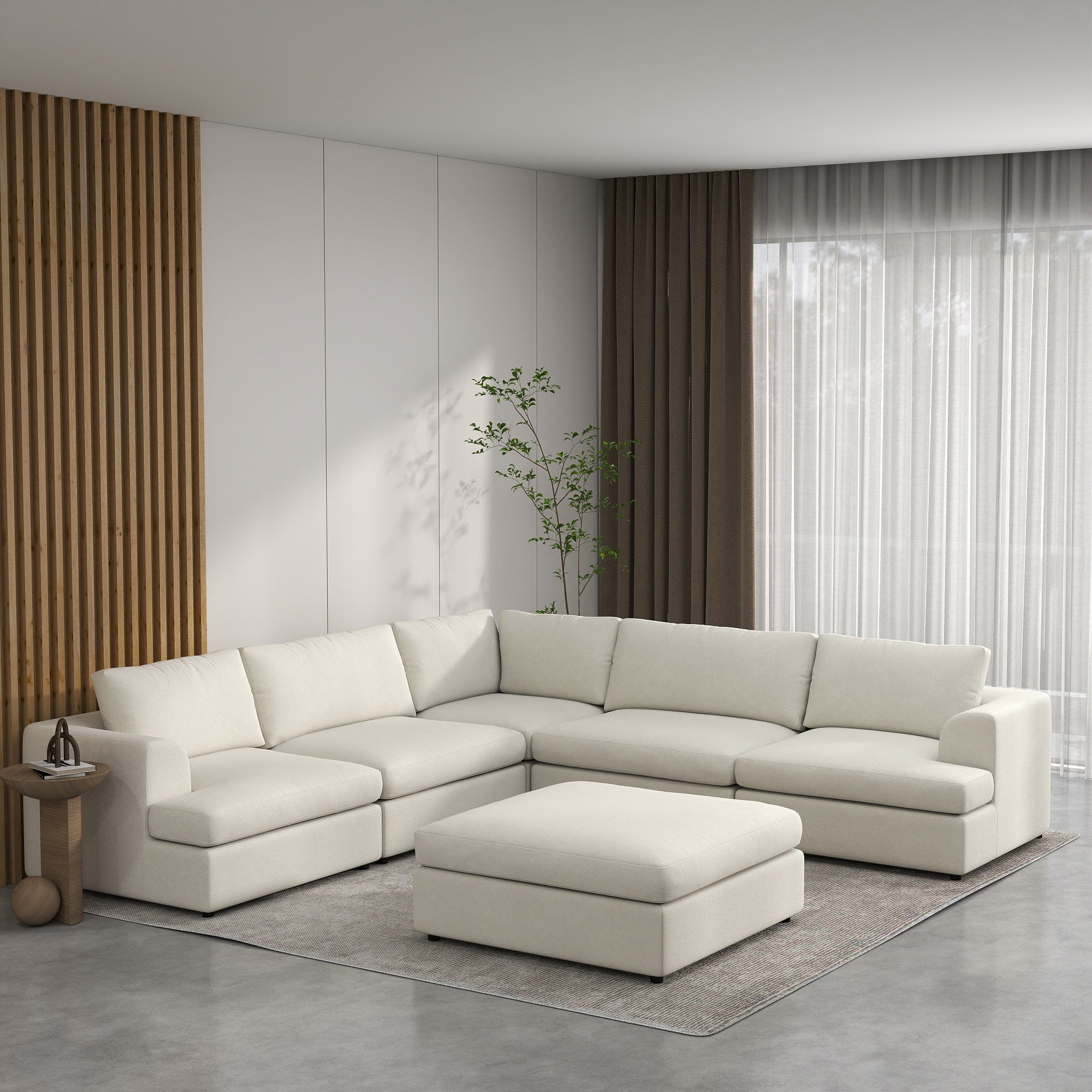 Modern Bouclé Modular Sectional Sofa, Deep Seat Oversized Cloud Couch for Living Room, SF145