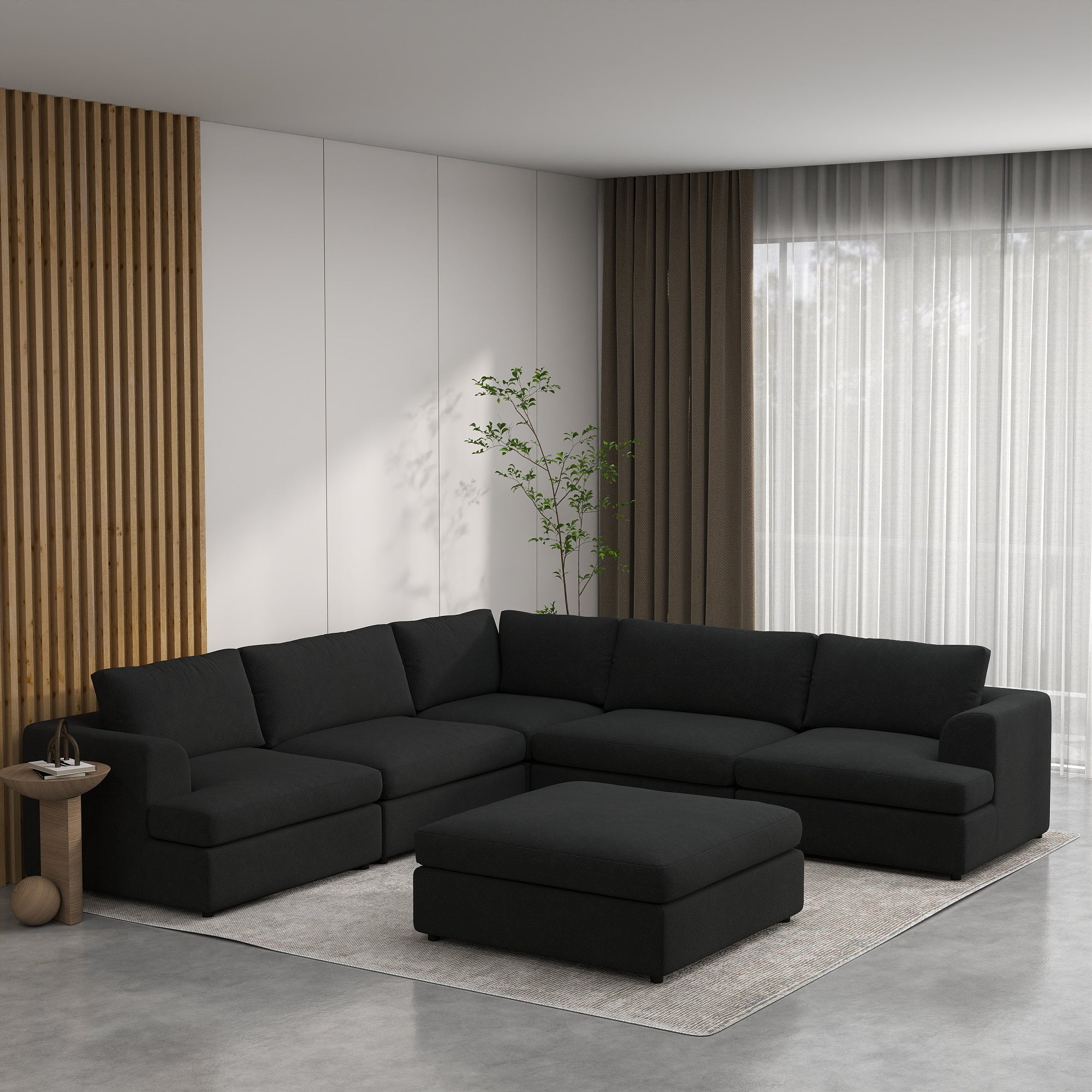 Modern Bouclé Modular Sectional Sofa, Deep Seat Oversized Cloud Couch for Living Room, SF145