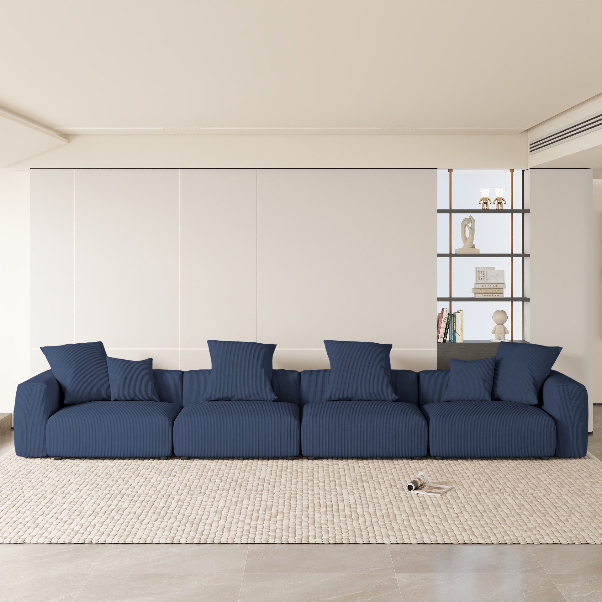 Convertible Sectional Sofa Modular Couch, Modern Corduroy Sofa, SF126