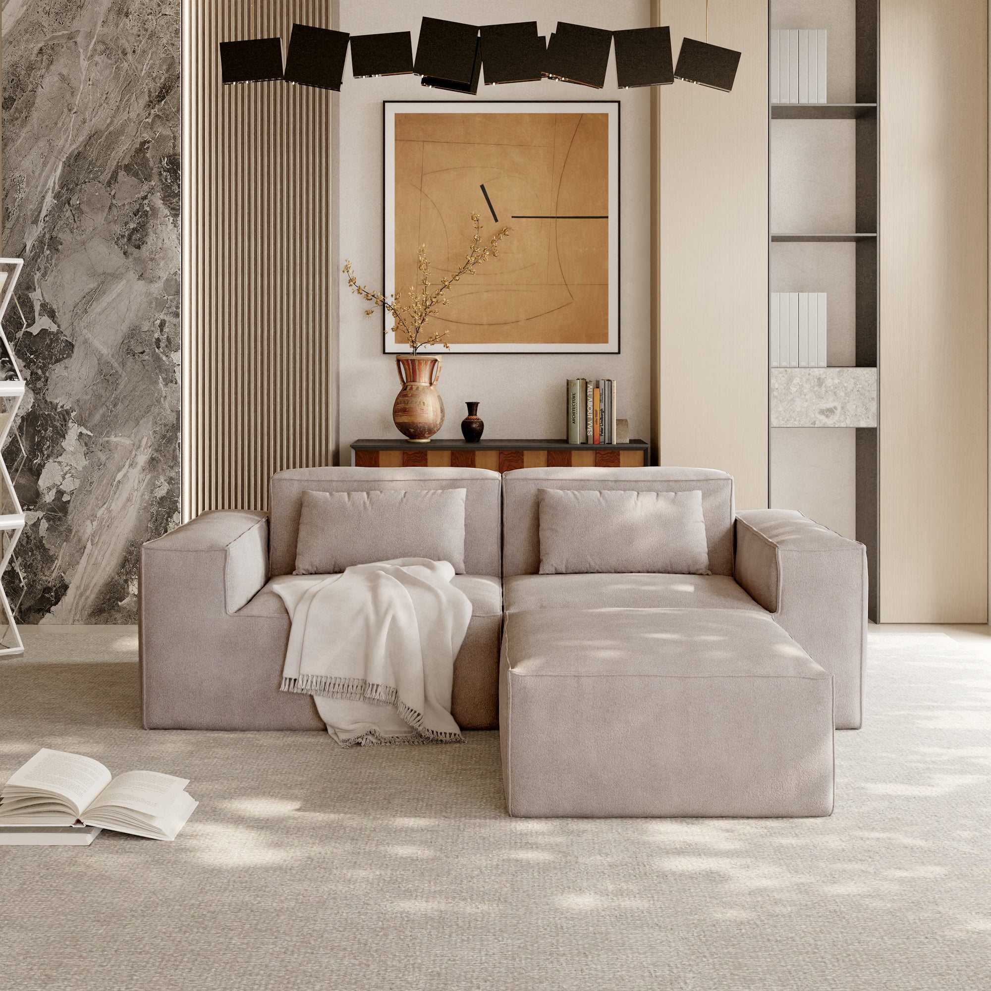 Cloud Sectional Couch, Modern Modular Sofa with Deep Seat, Upholstered Couches for Living Room