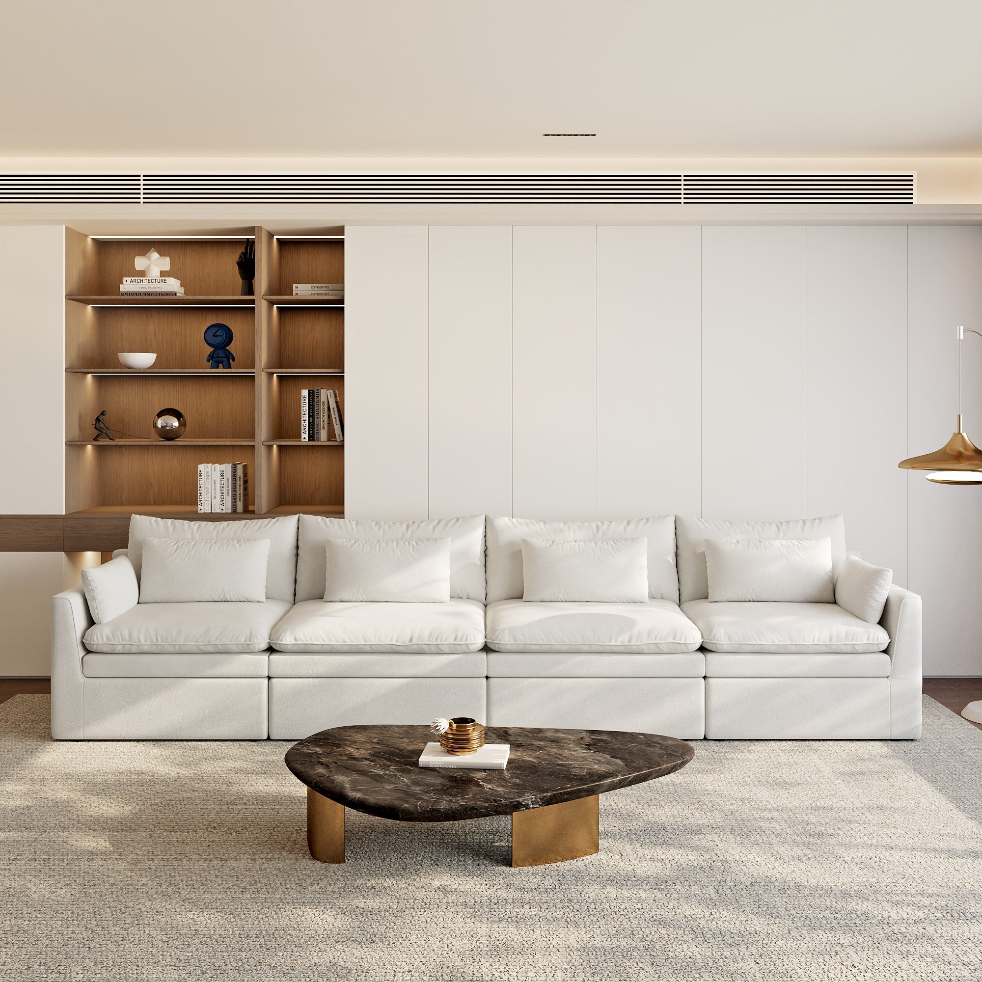 Modular Sectional Sofa, Cloud Couch, Deep Seat Sectional Couch for Living Room