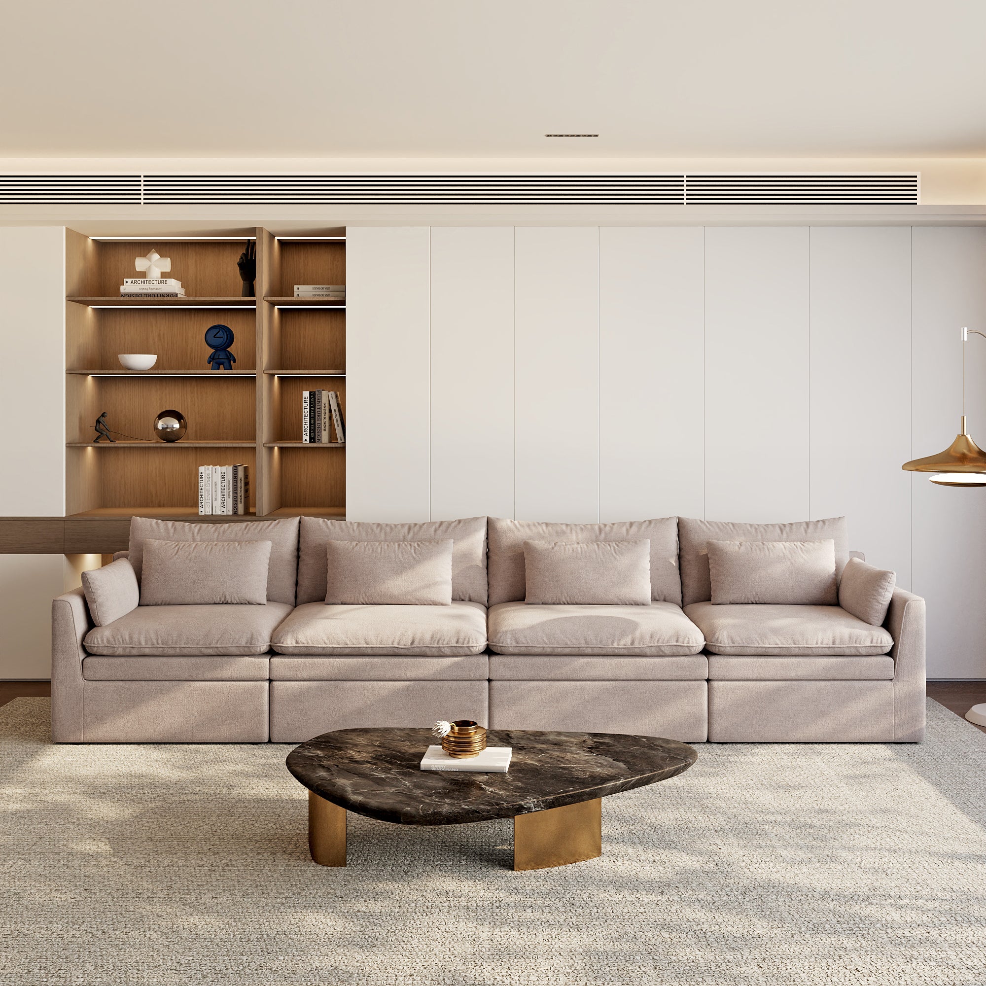 Modular Sectional Sofa, Cloud Couch, Deep Seat Sectional Couch for Living Room